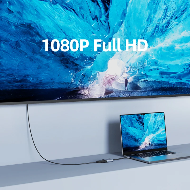 Adapter CABLETIME USB-C na VGA HD 1080p 60Hz, konwerter kablowy USB-C na VGA żeński, adapter USB-C do iPhone'a, iPada, PC. — zdjęcie produktu 3