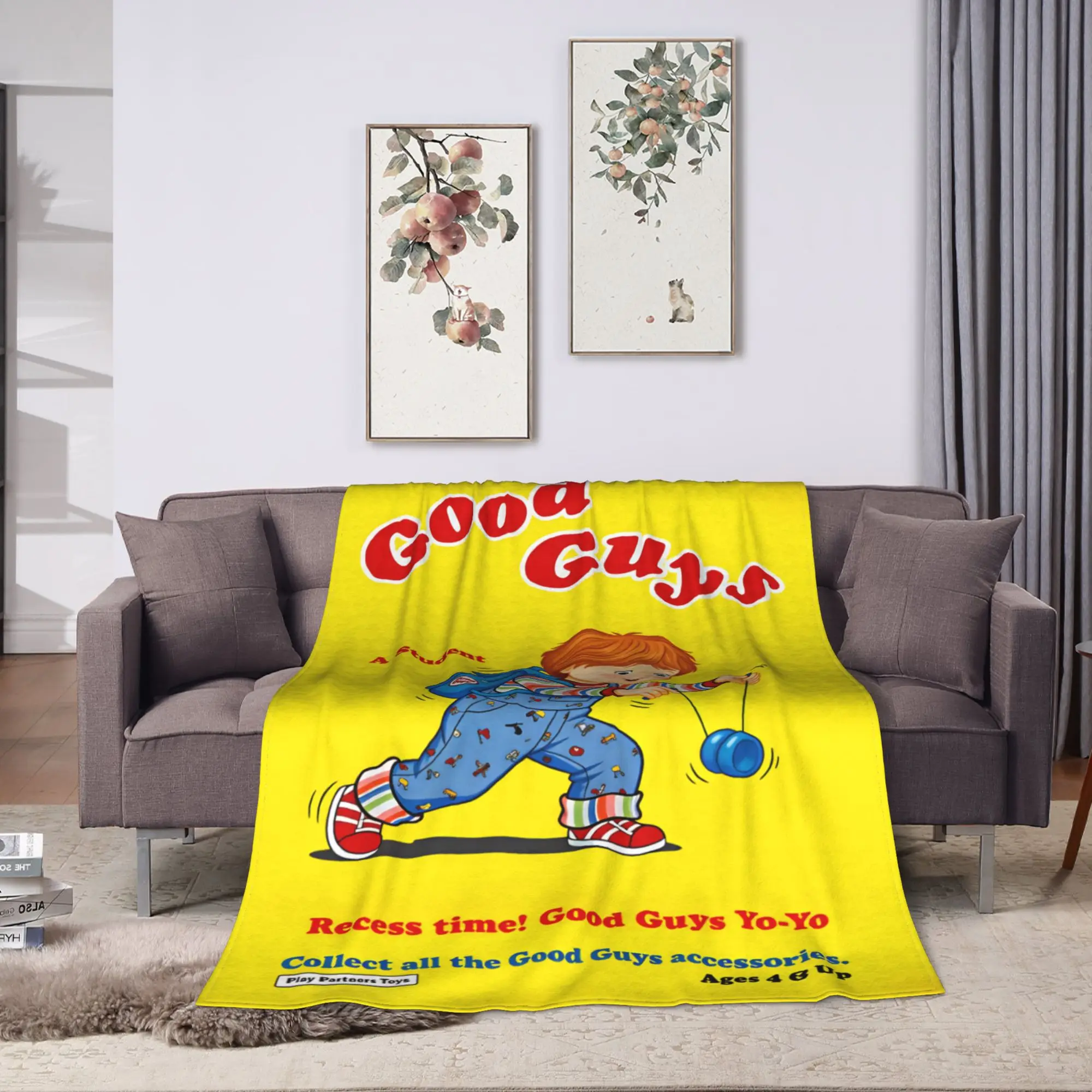 Good Guys Chucky  Flannel Blanket  Soft Warm Throw Blanket for Home Decor Travel Novelty Bedspread Sofa Bed Cover