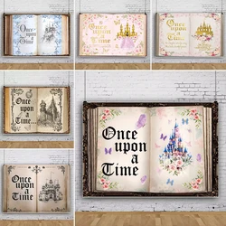 Fairy Tale Books Backdrop Photography Once Upon a Time Party Ancient Castle Butterfly Flower Girls Wedding Birthday Background