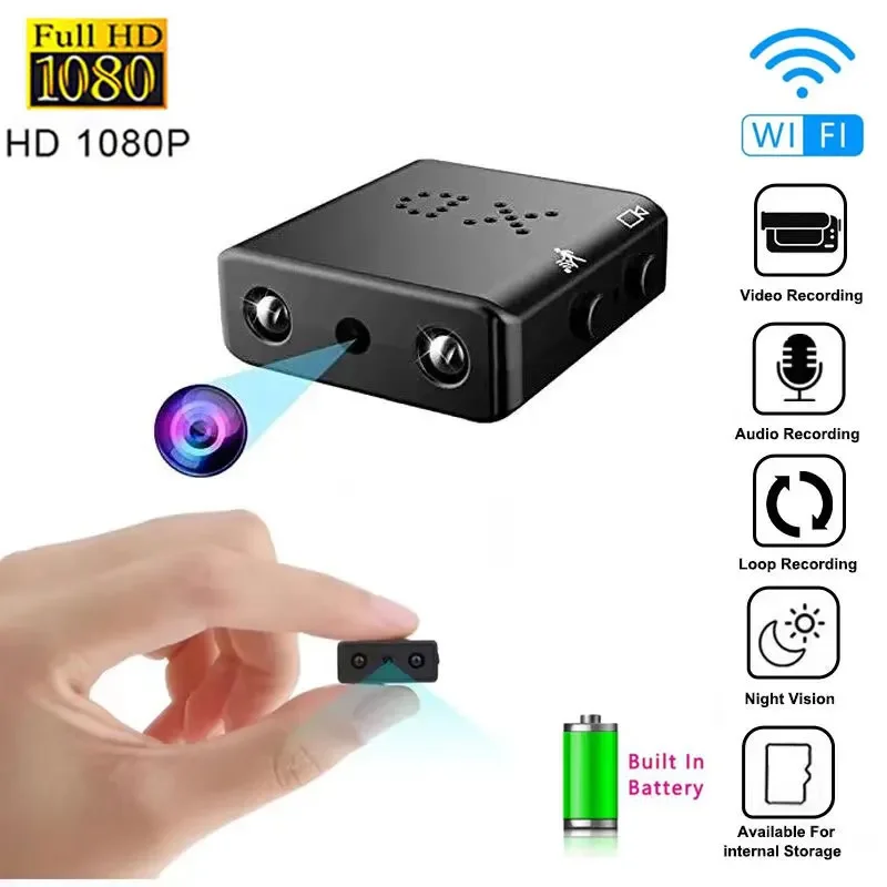 Mini HD 1080P WIFI Camera Built-in Battery Home Security Camcorder Night Vision Micro Cam Motion Detection Voice Video Recorder