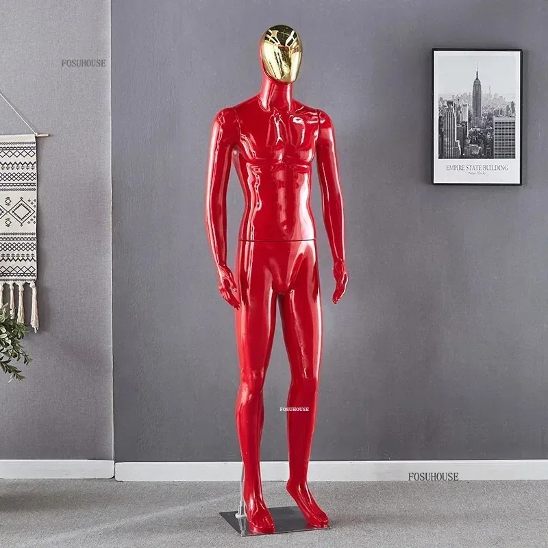 

Men's Clothing Store Full Body Mannequins Props Creative Plastic Mannequin Commercial Window Display Mask Male Mannequin Stand M
