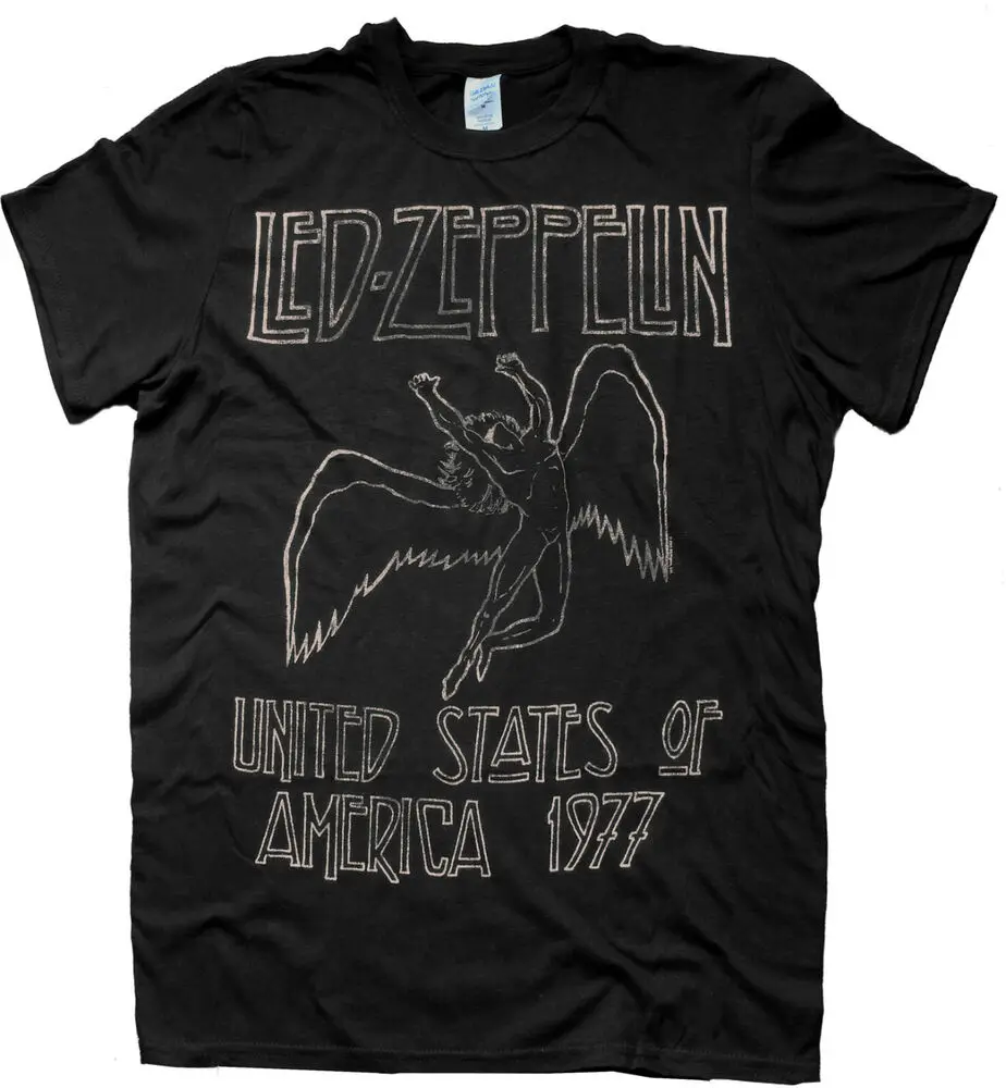 

США 1977 футболка официальная растительная страница ZOSO Icarus Rock S M L XL XXL