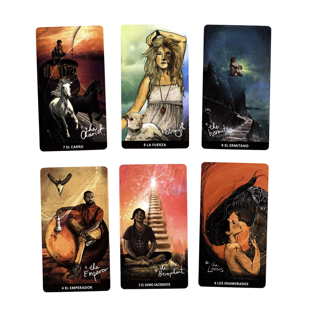 2022 Tarot Cards In Spanish Divination Deck for Beginners. with Guide Book Board Games.  Spanish Tarot Oracle Deck