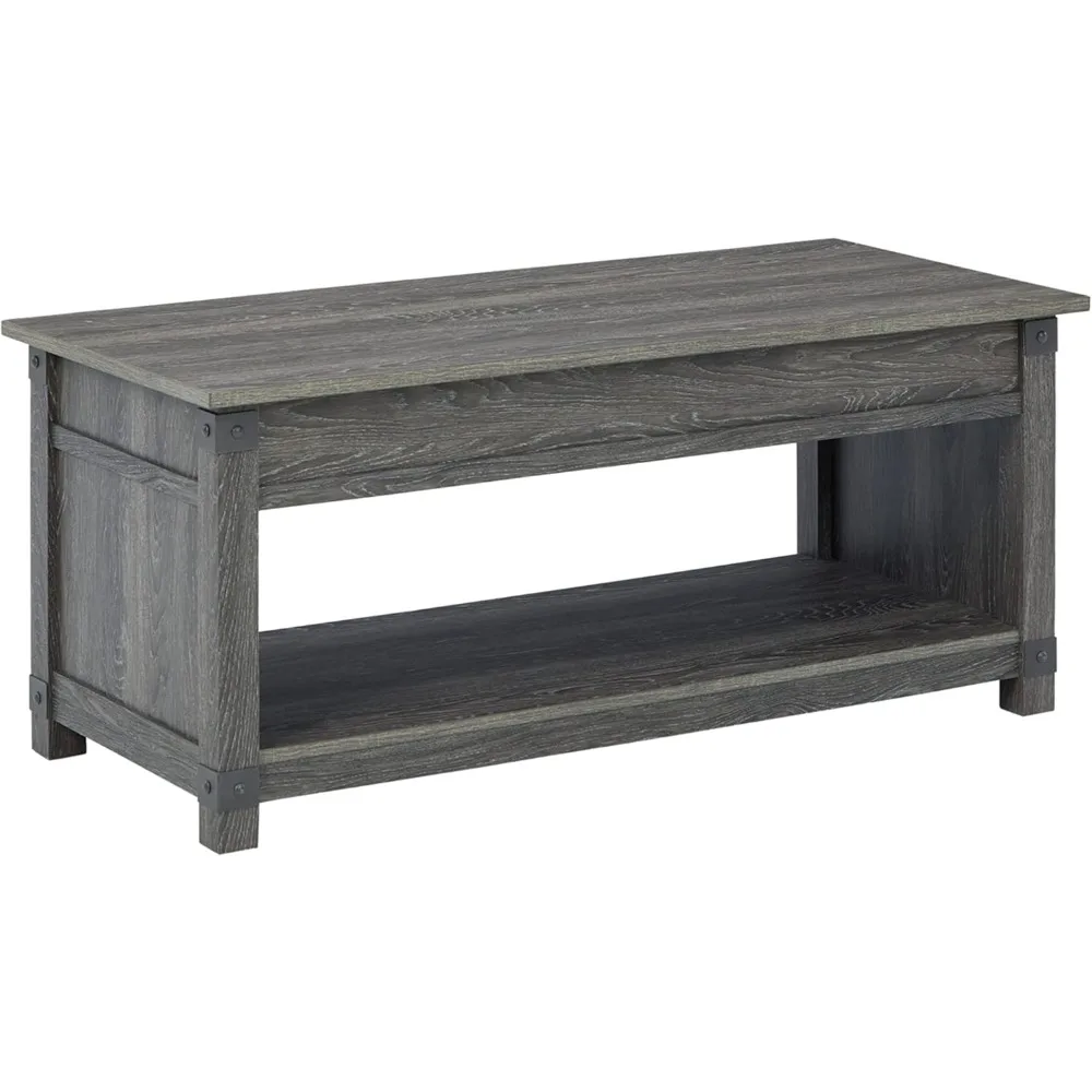 

Freedan Rustic Farmhouse Lift Top Coffee Table, Gray