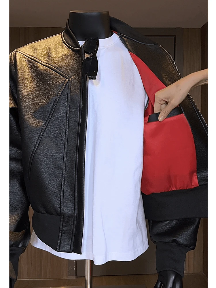 

Мужской кожаный байкерский джет Cleanfit из искусственной кожи с овальной структурой, американский Sle, весенне-осенний джинт на молнии, свободный крой