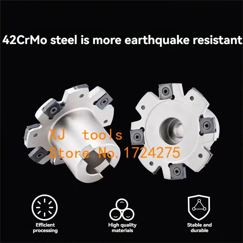 

XSEQ12 Three-Sided T-Groove Milling Cutter Disc, Sleeve Hole Type Installation Blade for Precision Machining