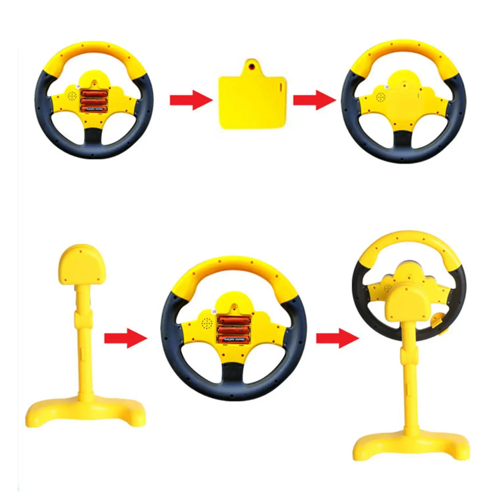Simulated Steering Wheel for Kids Driving Controller W/Music and Light