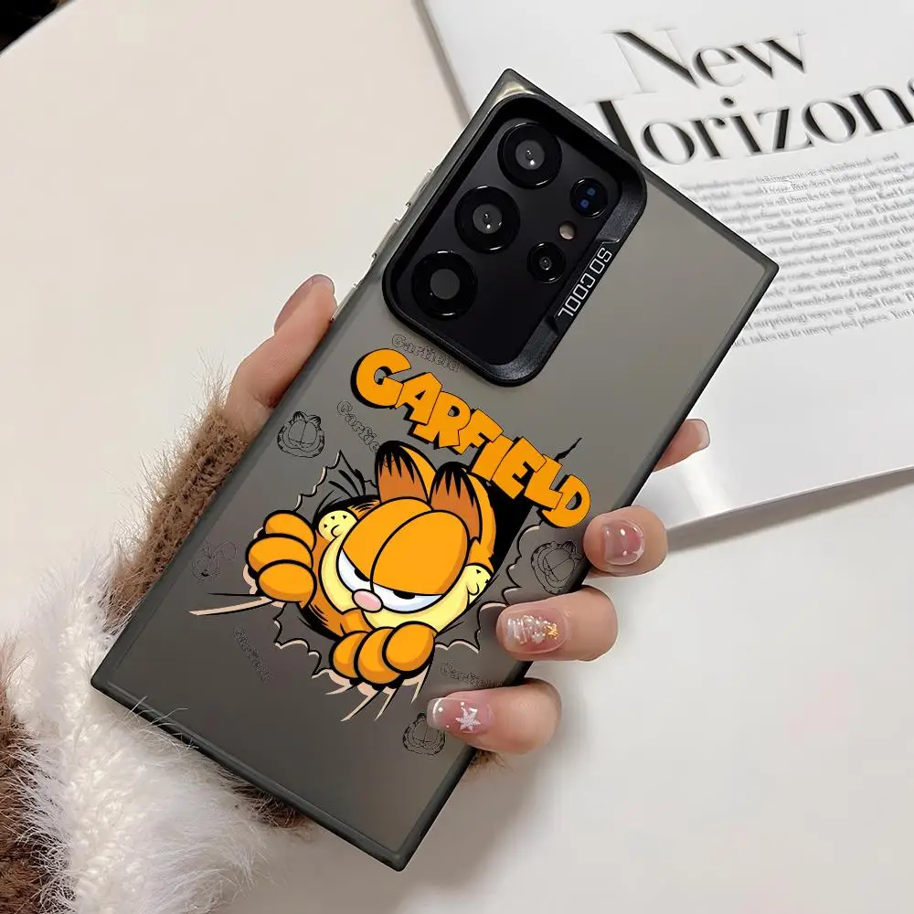 Etui na telefon G-Garfields Anime, urocze, silikonowe, srebrne, do Samsung Galaxy S25 Edge S24 S23 S22 S21 S20 Ultra Funda