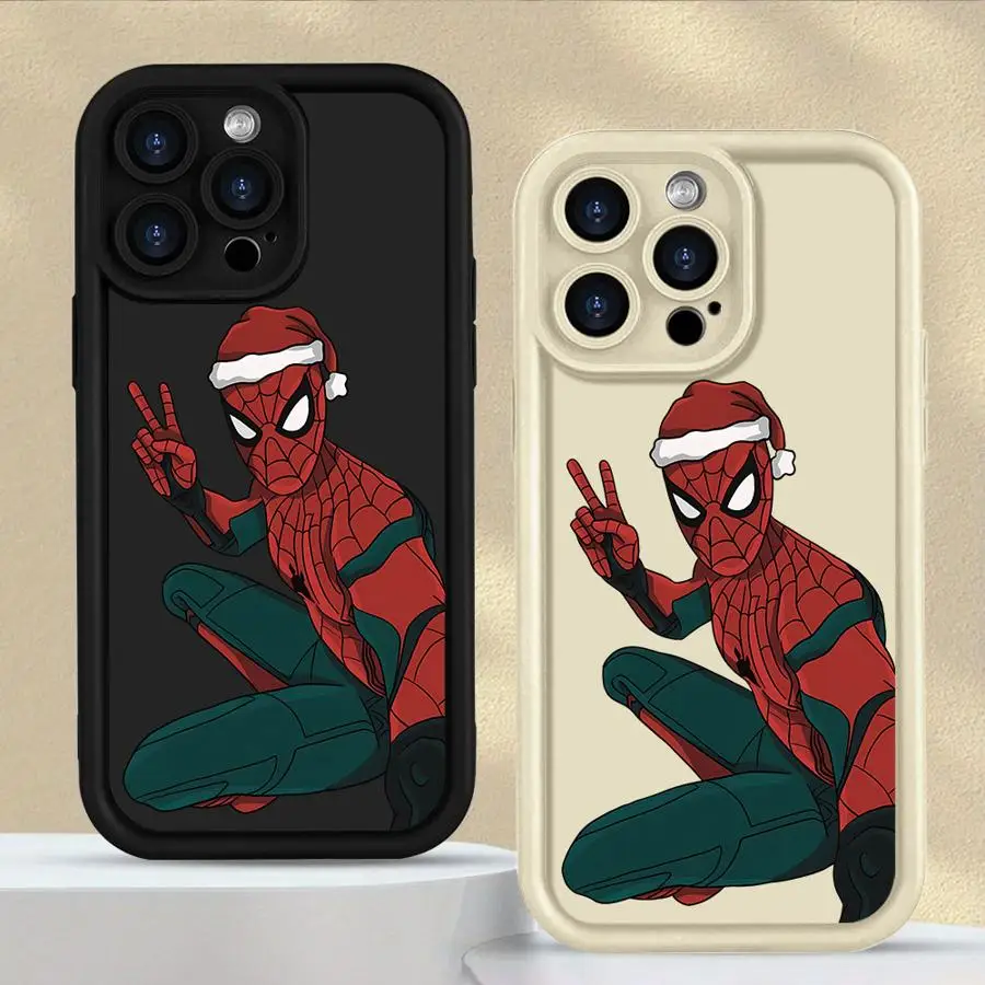 Spider Man Christmas Cool Soft Shell Case for iPhone 12 14 15 Plus 11 16e 16 17 Pro Max 13 17 Air