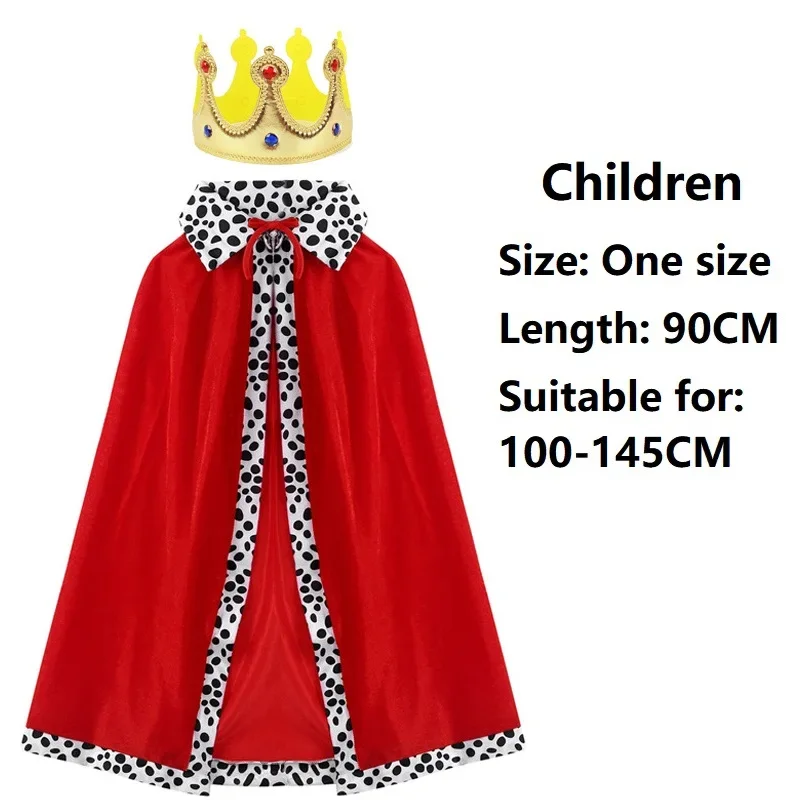 SN55Хэллоуин Плащ Косплей Король и Принц Батьки Дети Вечеринка Представление Красный, Синий, Фиолетовый Рождественский Плащ Шаль$@1w