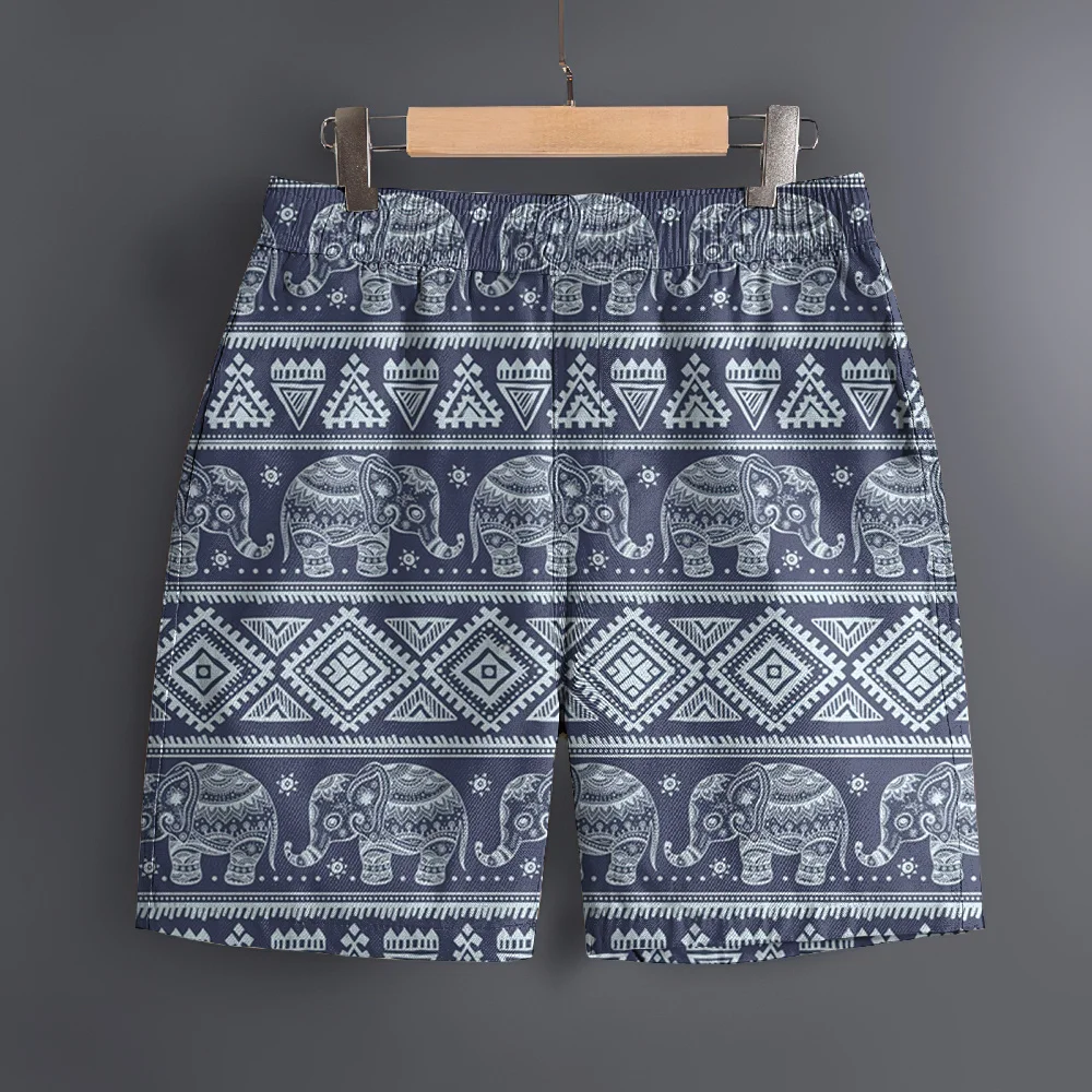 Pantaloncini da spiaggia stile hawaiano da uomo 2024 stampa modello elefante 3D pantaloni corti Casual da esterno pantaloncini da bagno freschi per le vacanze estive