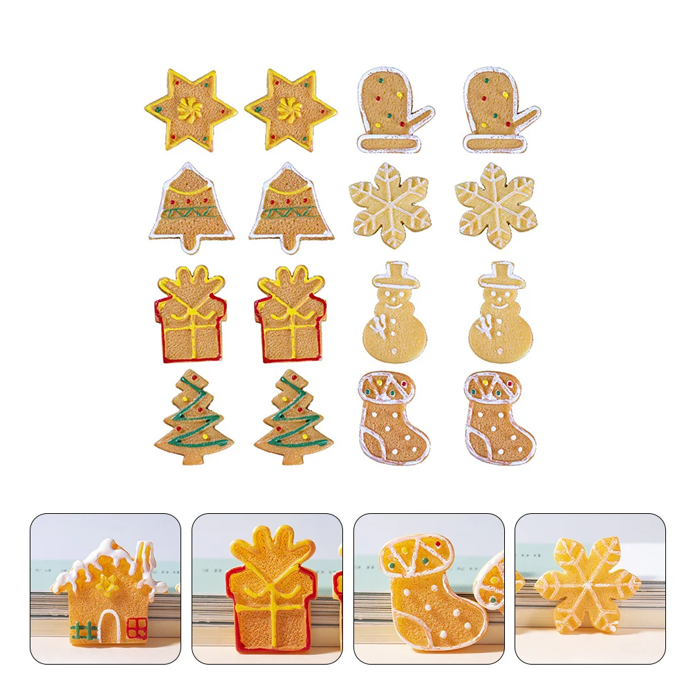 20 piezas imitación comida galleta Navidad Mini adornos funda de teléfono decoraciones accesorios teléfono Shell encantos regalo de vacaciones