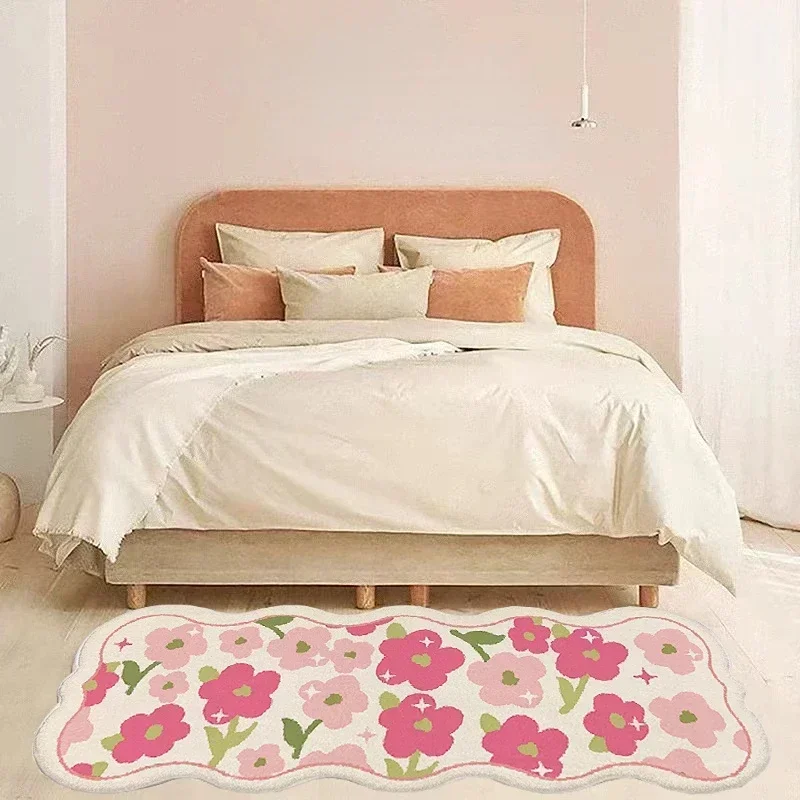 Carpet for Bedroom Bedside Floor Mat Long Carpets Irregular Pink Cute Children\'s Rugs Home Decoration Rug Alfombra Dormitorio