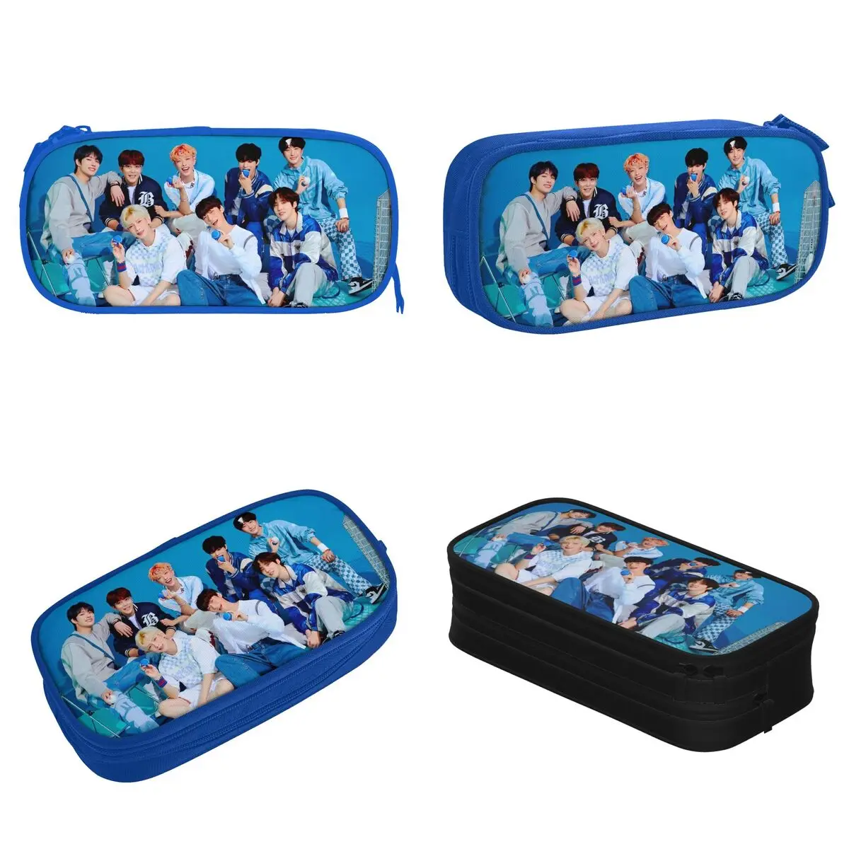 Imagem -02 - K-pop Star Singer Idol Pencil Case para Meninas e Meninos Pen Box para Estudantes Bolsas de Lápis de Grande Capacidade A-ateez Atiny Novo