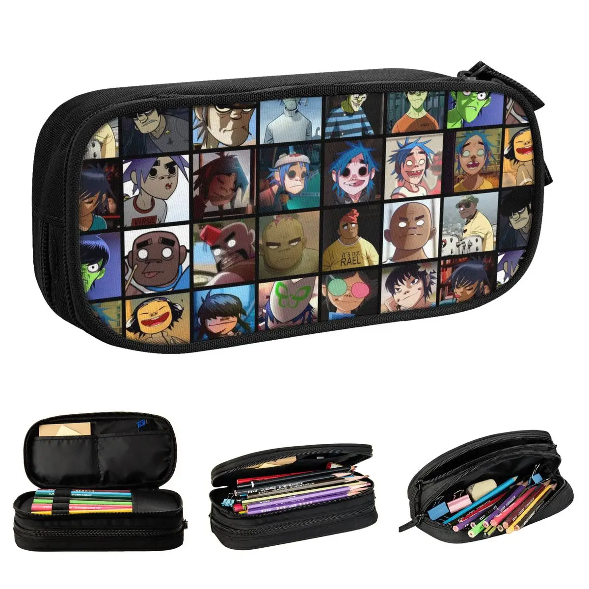 Gorillaz Collage Etuis Creatieve Rock Pen Houder Tas Meisje Jongen Grote Capaciteit Studenten School Geschenken Potlood Doos