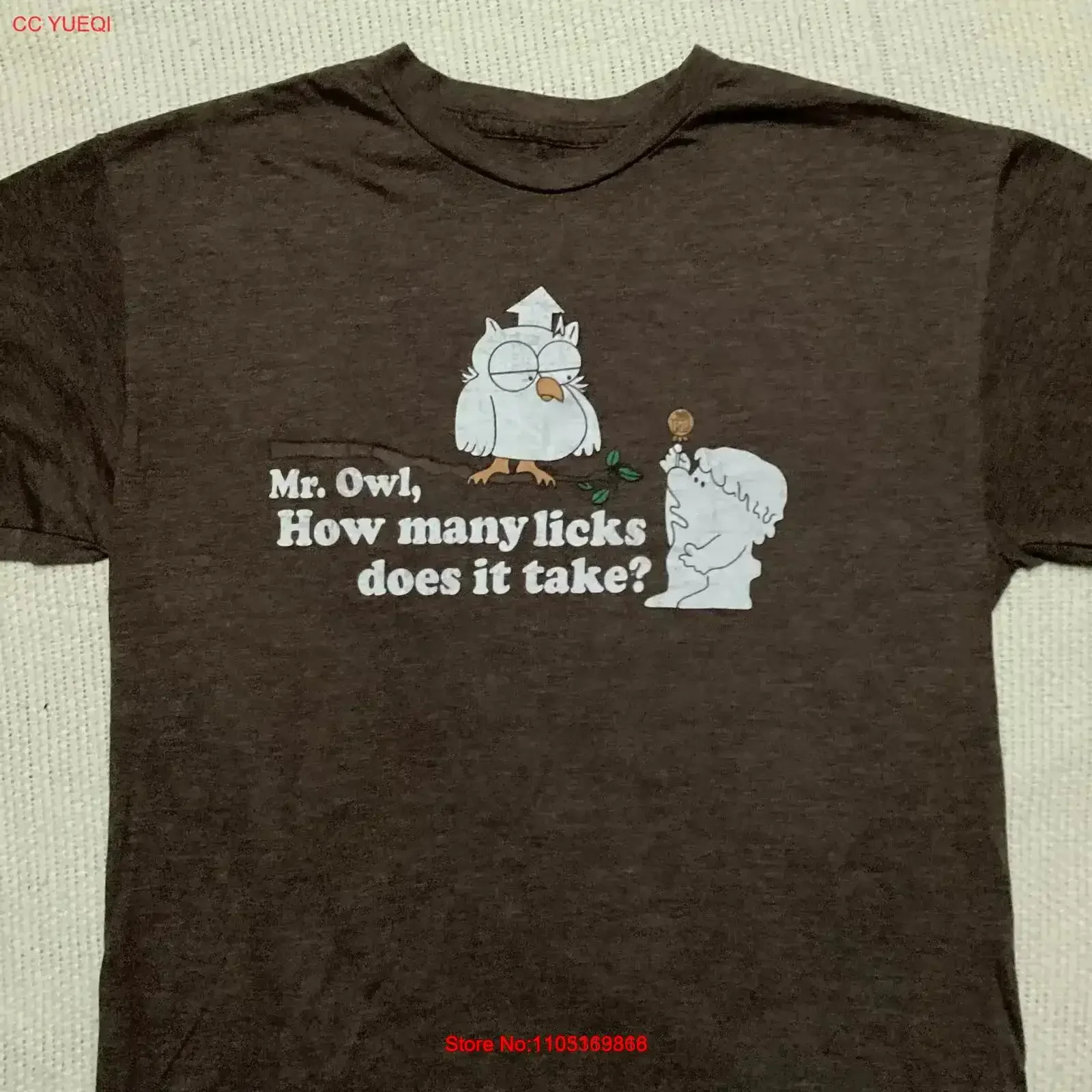 New TOOTSIE POP Slim Large T Shirt MR OWL How Many Licks Does It Take Candy Roll vintage Washed Top For Everyday Wear Soft