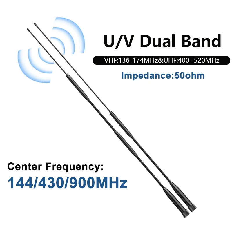 RH901S Soft Flexible Antenna Whip 144/430/900MHz SMA-Male Antenna Aerial Enhance For MD-UV390 Plus TH-UV98 UV8000D Accessories