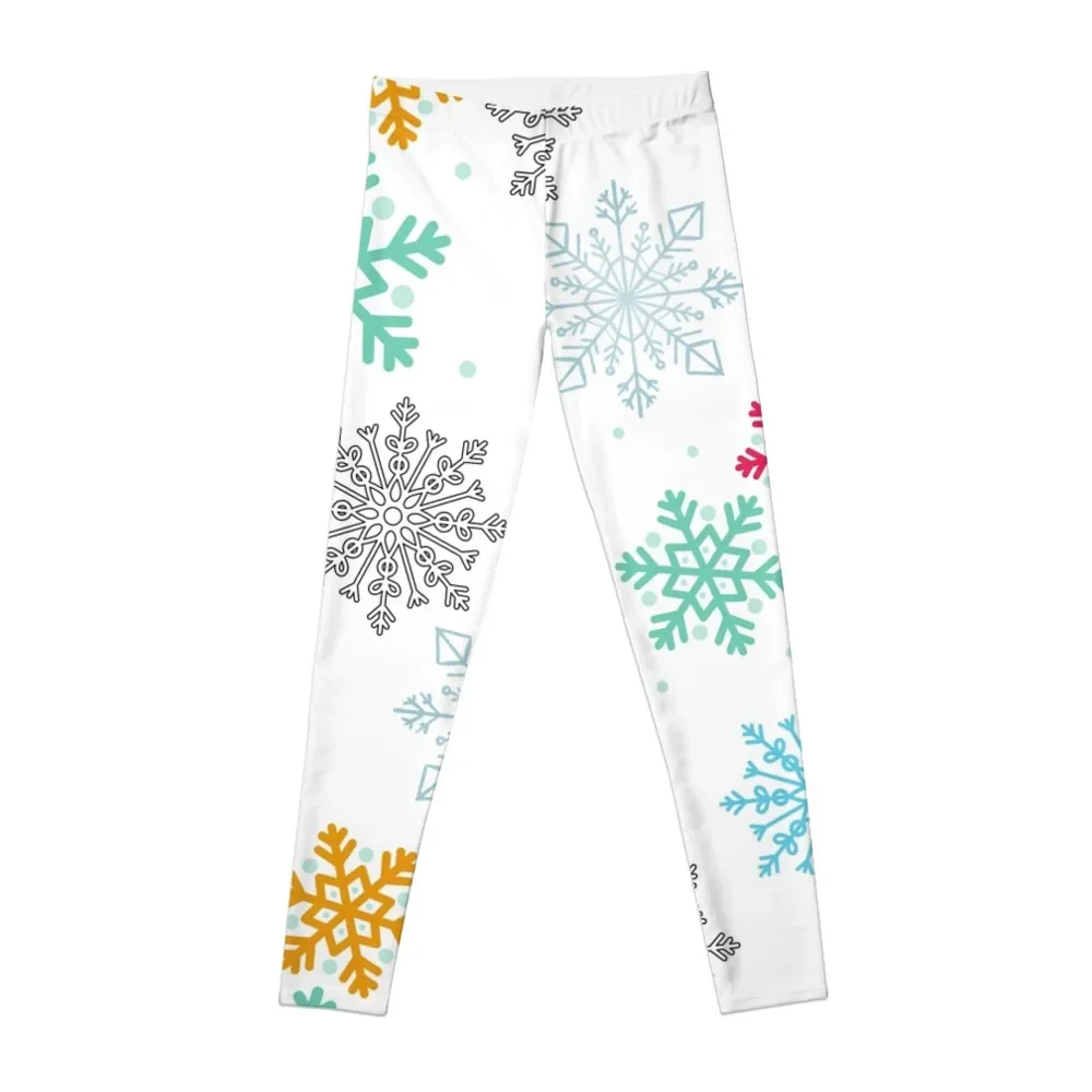 

Снежинки, зимний сезон, леггинсы, спортивные штаны, спортивная одежда для спортивного комплекта, женские леггинсы