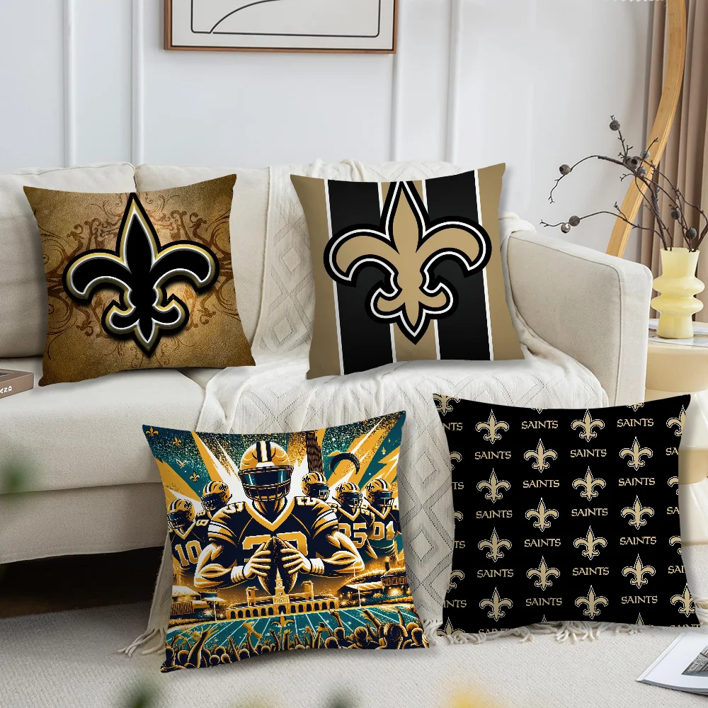 Cool New O-Orleans S-Saints Pillow Case For Sofa Bedside Table Bedroom Backrest Living Office Cushion Printed Square Multiple