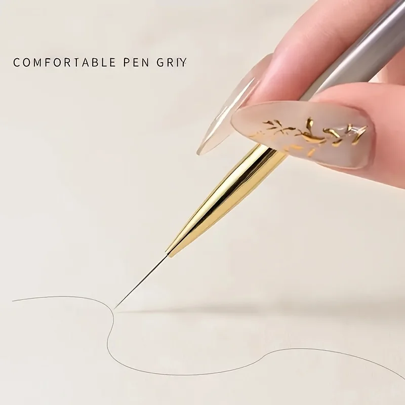 Ultra-fine Detail Nail Art Brush Gold Copper Wire Pen Precise Lines Floral Gradient Nail Art Odorless Professional