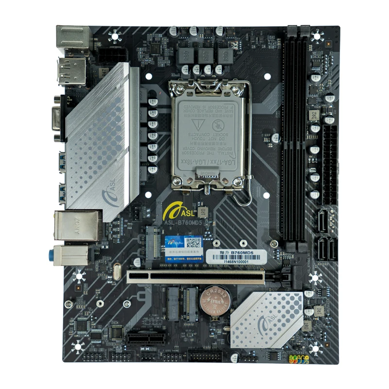 ASL B760M B760 Micro-ATX LGA 1700 Motherboard Mendukung Intel Core 12th 13th 14th Gen CPU DDR5 7000MHz OC Dual NVMe M.2 PCIe 4.0
