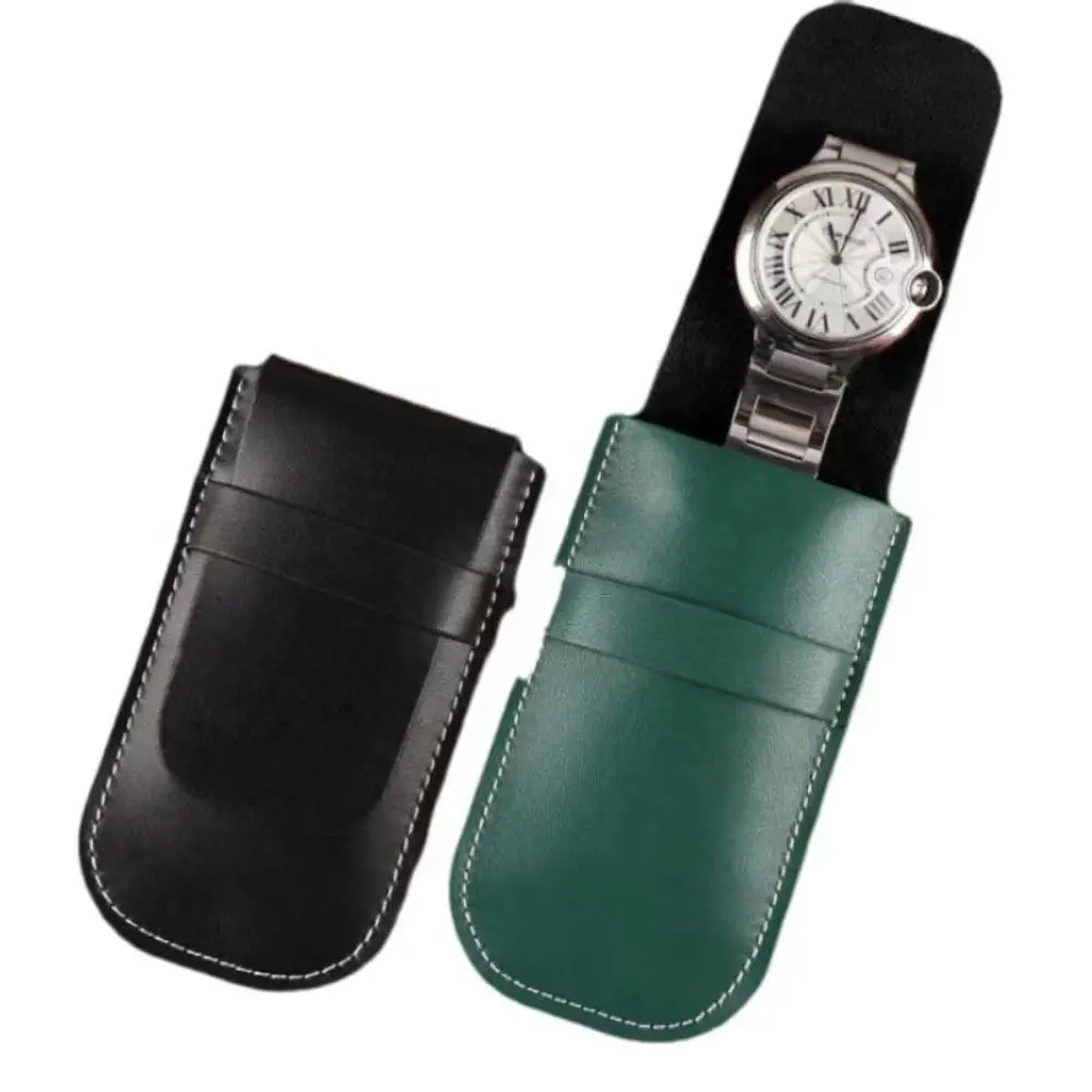 Bolsa de reloj antipolvo, organizador de moda con tapa, bolsa de almacenamiento de Reloj portátil, bolsas de regalo, accesorios de reloj de cuero PU