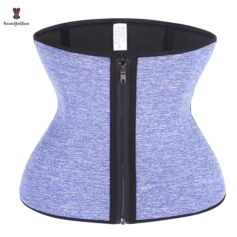 29.5CM Height Front Zip Waist Training Corset 80% Neoprene 20% Nylon Hook Sheath Workout Girdle Sweat Body Shapewear