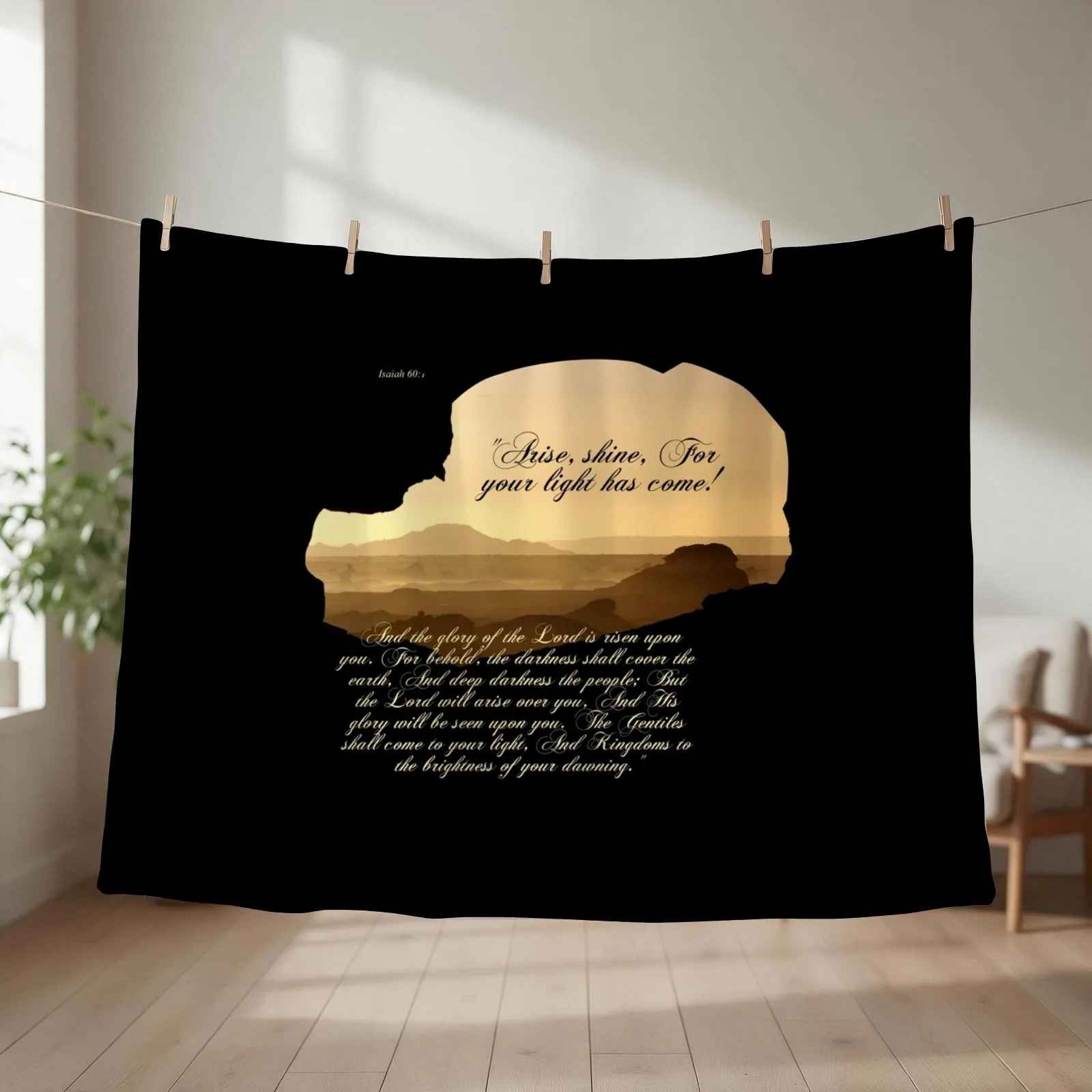 Arise Shine For Your Light Has Come! Throw Blanket couch cozy soft plush fuzzy picnic outdoor blanket
