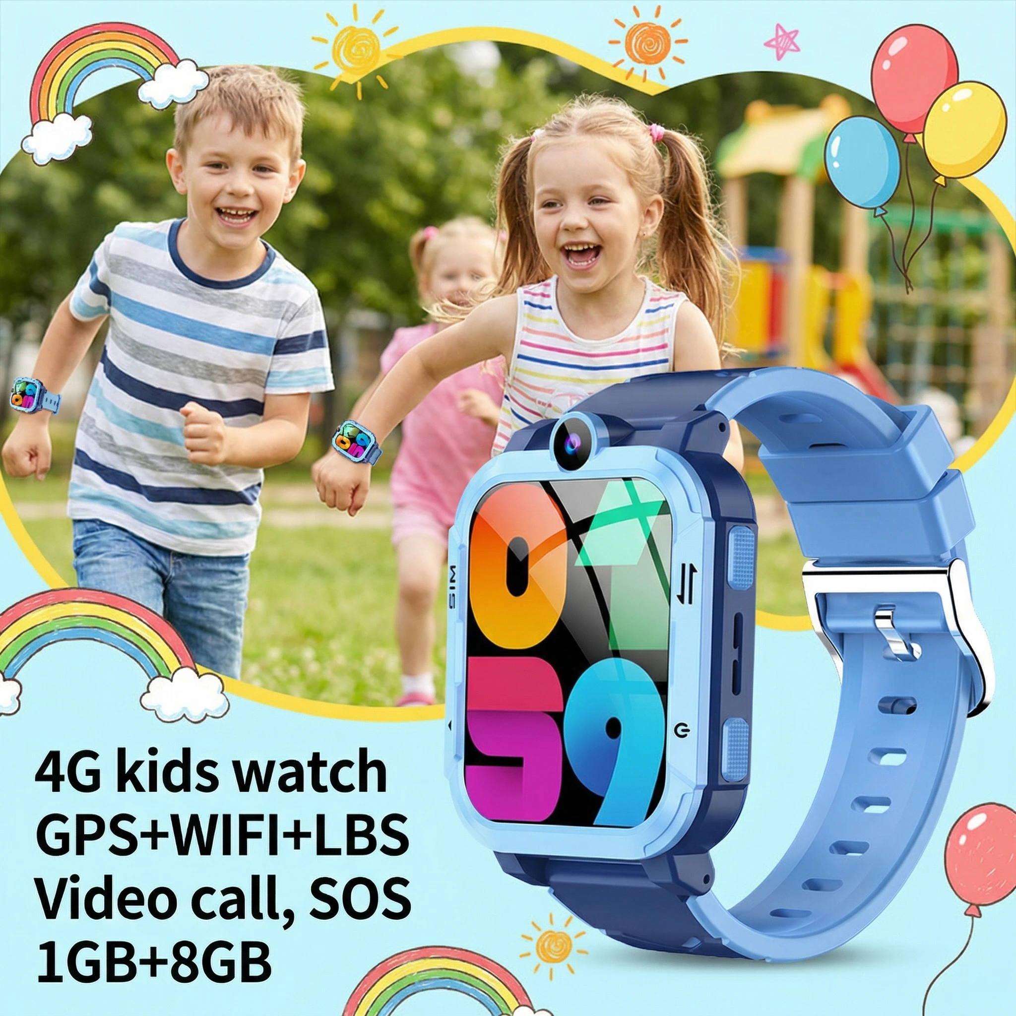 Smartwatch Watches Birthday Gift For Boys With Gps - Inteligentny zegarek dla dzieci 4G GPS
