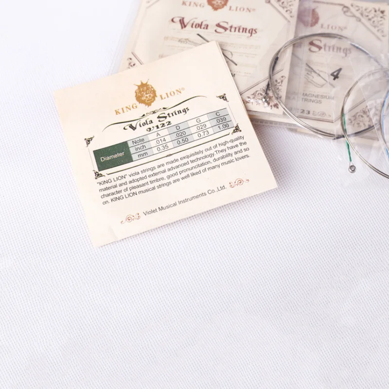 1 set KING LION Steel wire alloy viola strings V122, A-D-G-C viola strings,Viola Parts Accessories fittings