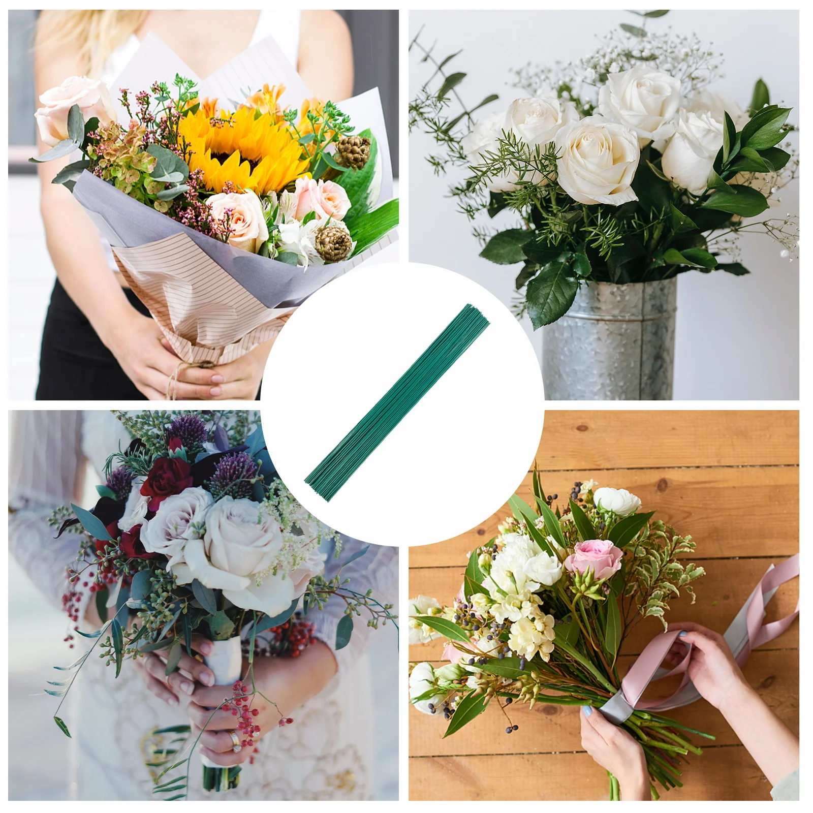 50 قطعة سلك الزهور الاصطناعية أسلاك الجذعية المرنة لتغليف باقة الزهور المزيفة لوازم الديكور الحرفية