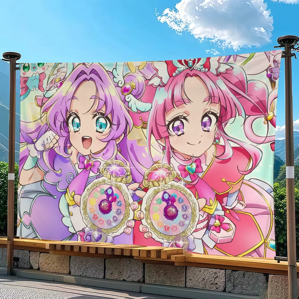 Anime Star D-Detective P-Precure! flag Advertising Banner for Camping Decoration Outdoor & Garage Wall Hanging Decorations