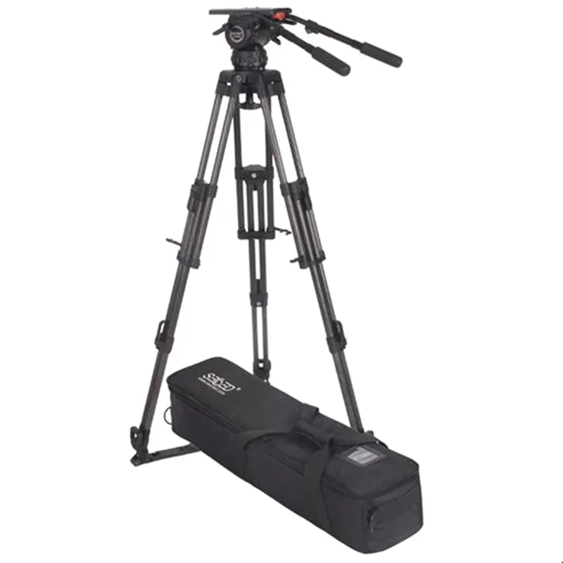 Factory Secced Reach Plus 4 Professional Broadcast CCTV Heavy Duty Video Camera Carbon Fiber Tripod 65KG Payload