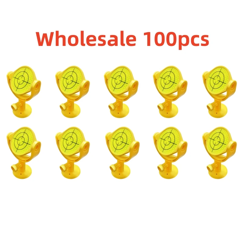

100pcs 60mm Fluorescent GreenTilting Target Reflector with Printed Crosshair Sheet with 5/8 Thread for Total Survey Station