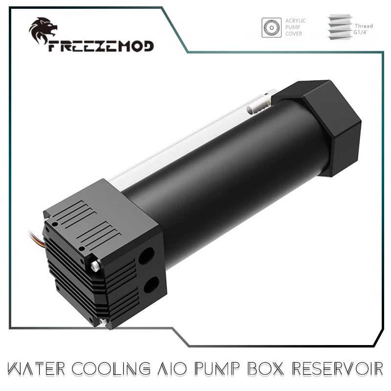 FREEZEMOD Full Aluminum AIO Water Pump Box, Anti-Explosion DC 12V/24V 133MM-233MM Reservoir, PUB-JSM6