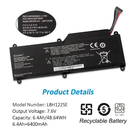 LBH122SE Laptop Battery for U460 U460-G U460-K.AH50K AH5DK U460-M.AFB5L 7.6V 48.64WH battery