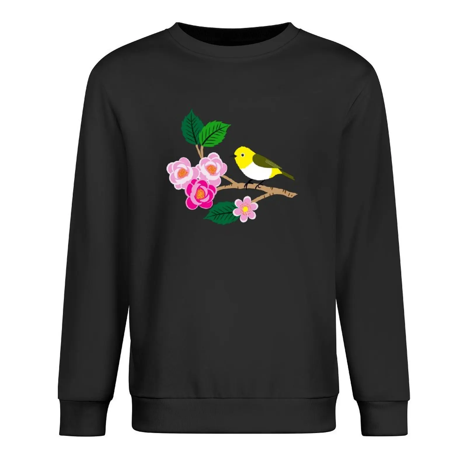 

Japanese sakura flower branches with yellow birds Pullover winter clothes aesthetic clothing fashion men sweatshirt for men