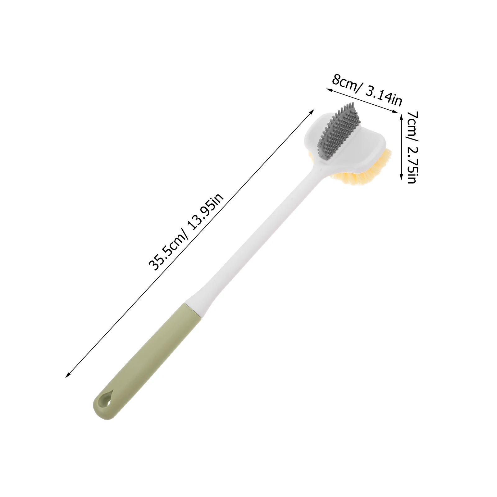Scrubber esfoliante per la schiena con manico Spazzola per doccia per tutto il corpo Detergente per dita in silicone morbido Accessorio per il bagno per il lavaggio dei piedi senior