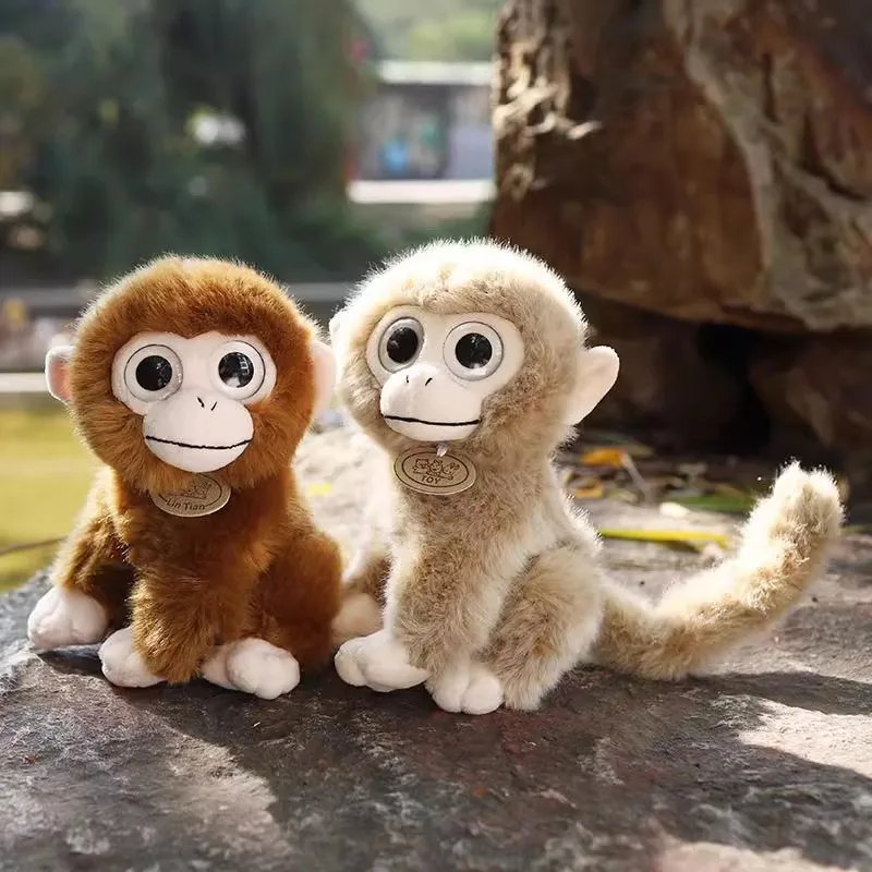 Simulated Animal Big Eyes Golden Snub-nosed Monkey Wild Nature Zoo Forest Model Plush Toy Stuffed Doll Boy Girl Friend Gift