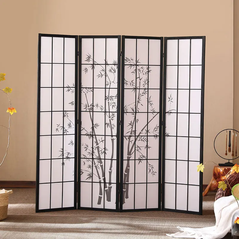 Screen living room partition pine porch office hotel office folding solid wood screen partition living room