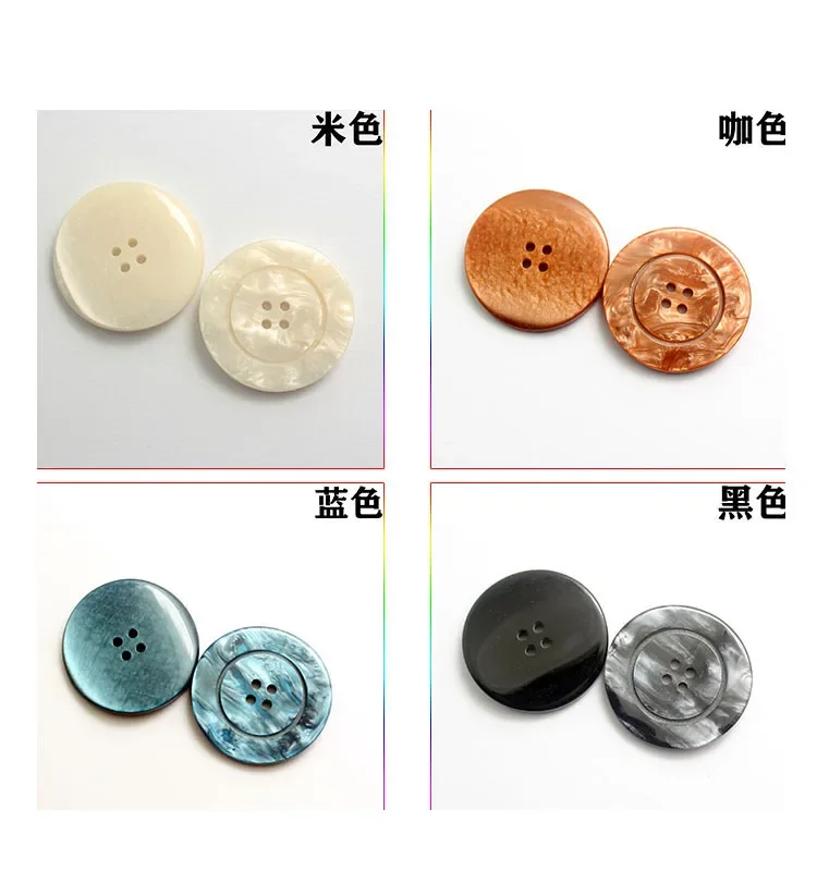 10PCS 15-30MM Resin 4 Holes Button Sewing Accessories Size Complete for Clothing Decorative Buttons Handmade DIY Sewing Buttons