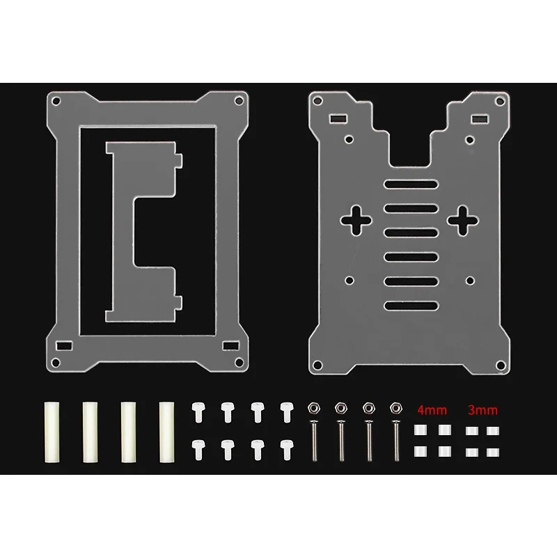 Прозрачный акриловый защитный чехол для Raspberry Pi 4, Модель B/3B +/3B, 3,5 дюйма