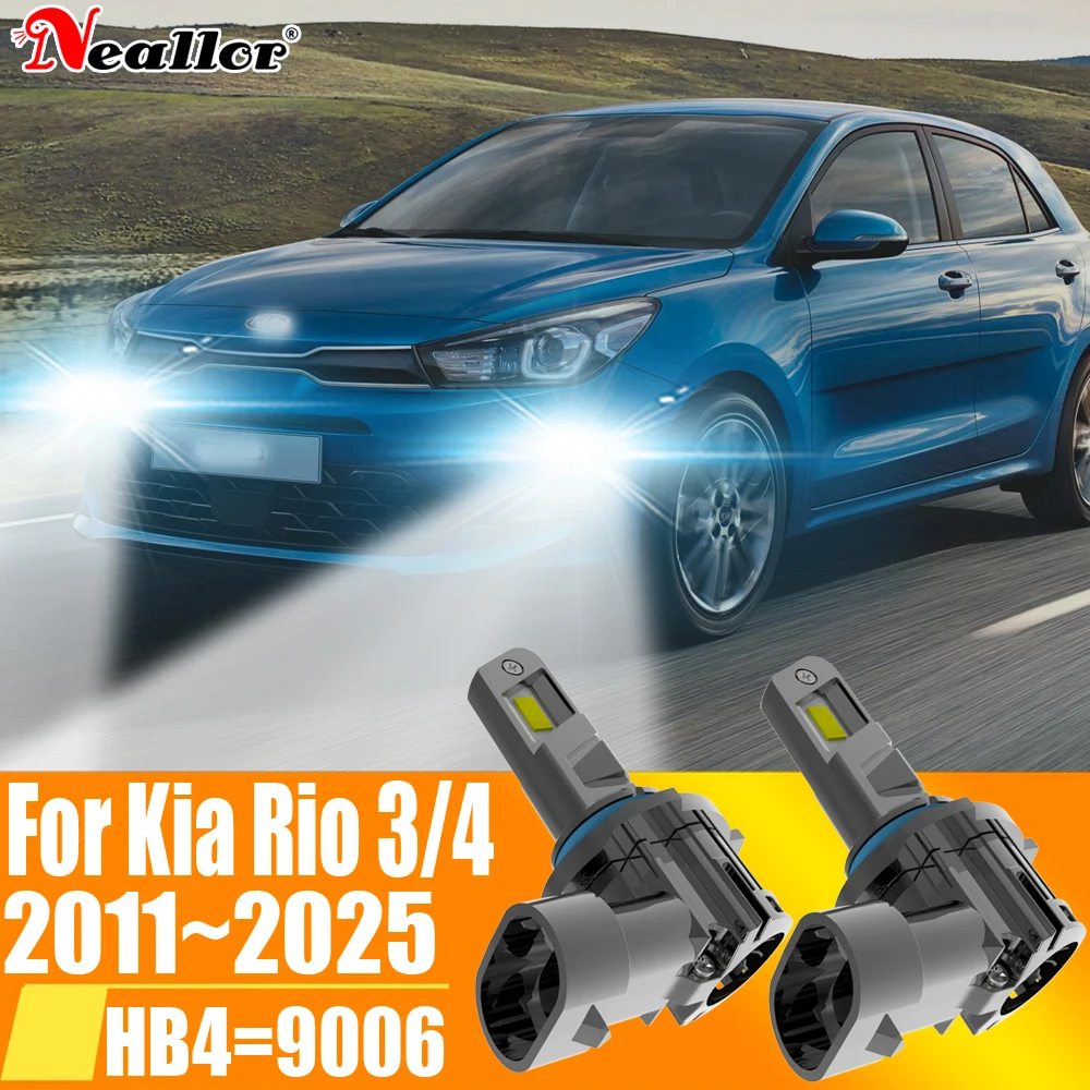 

2pcs HB4 9006 P22d Led Fog Light Canbu Car Bulb High Power 6000K Xenon White Headlight Diode Lamp 12v For Kia Rio 3 4 2011~2025