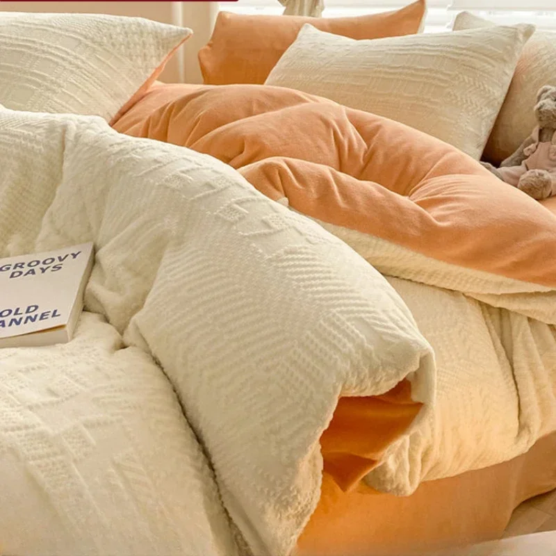 

Двухсторонний пуховой чехол с вафельным печеньем молочным порошком коралловым порошком