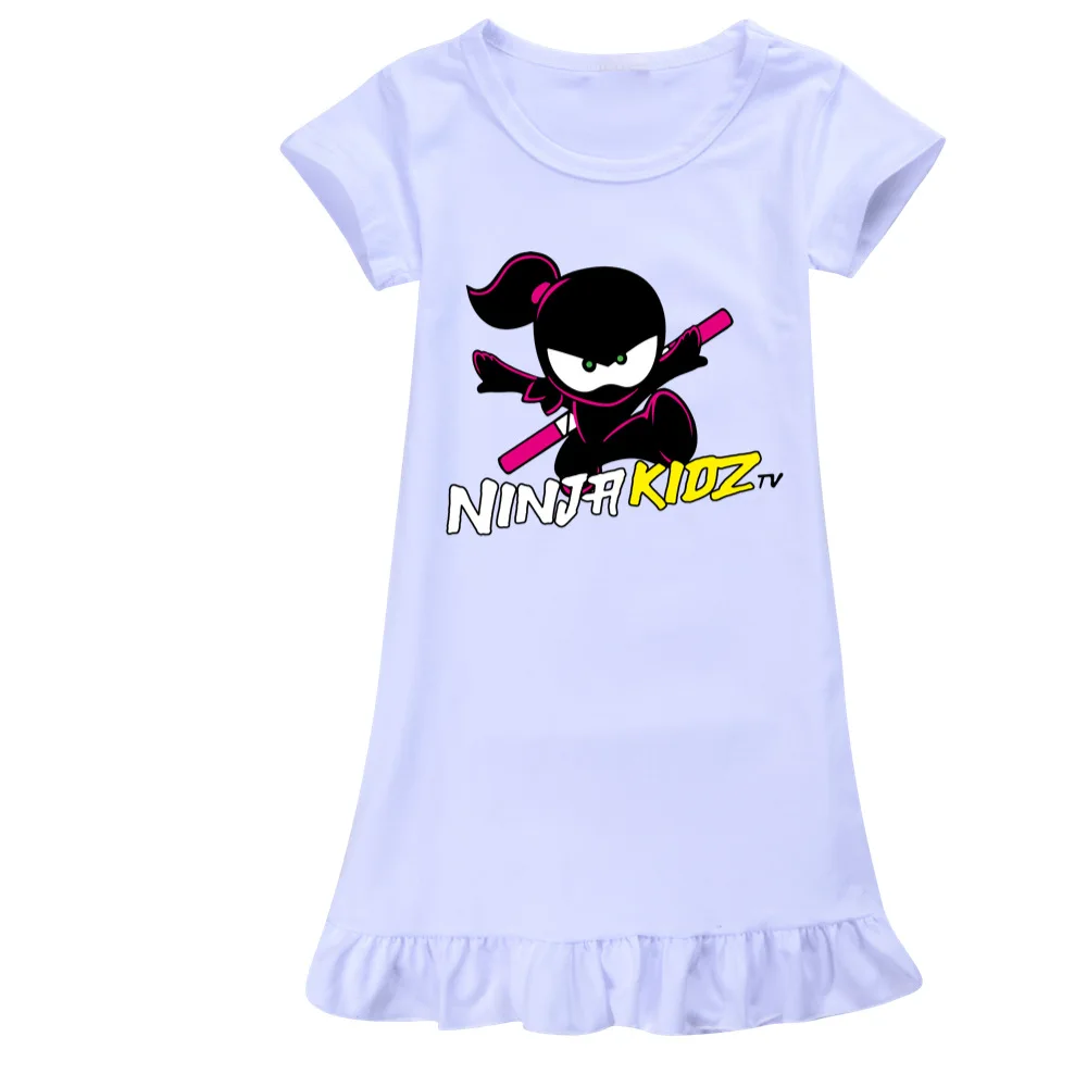 NINJA KIDZ Girl Nightgown Summer Cartoon Pajamas Dress For Kids Clothes Teen Girl Night Dress Baby Nightdress