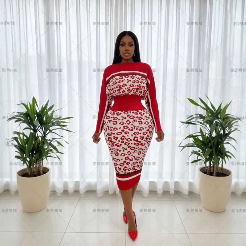 

Комплект плиссированной юбки Miyake размера плюс, женский повседневный комплект одежды, осень 2025 г., топ с длинными рукавами и складками с принтом Miyake + юбка, комплект из 2 предметов