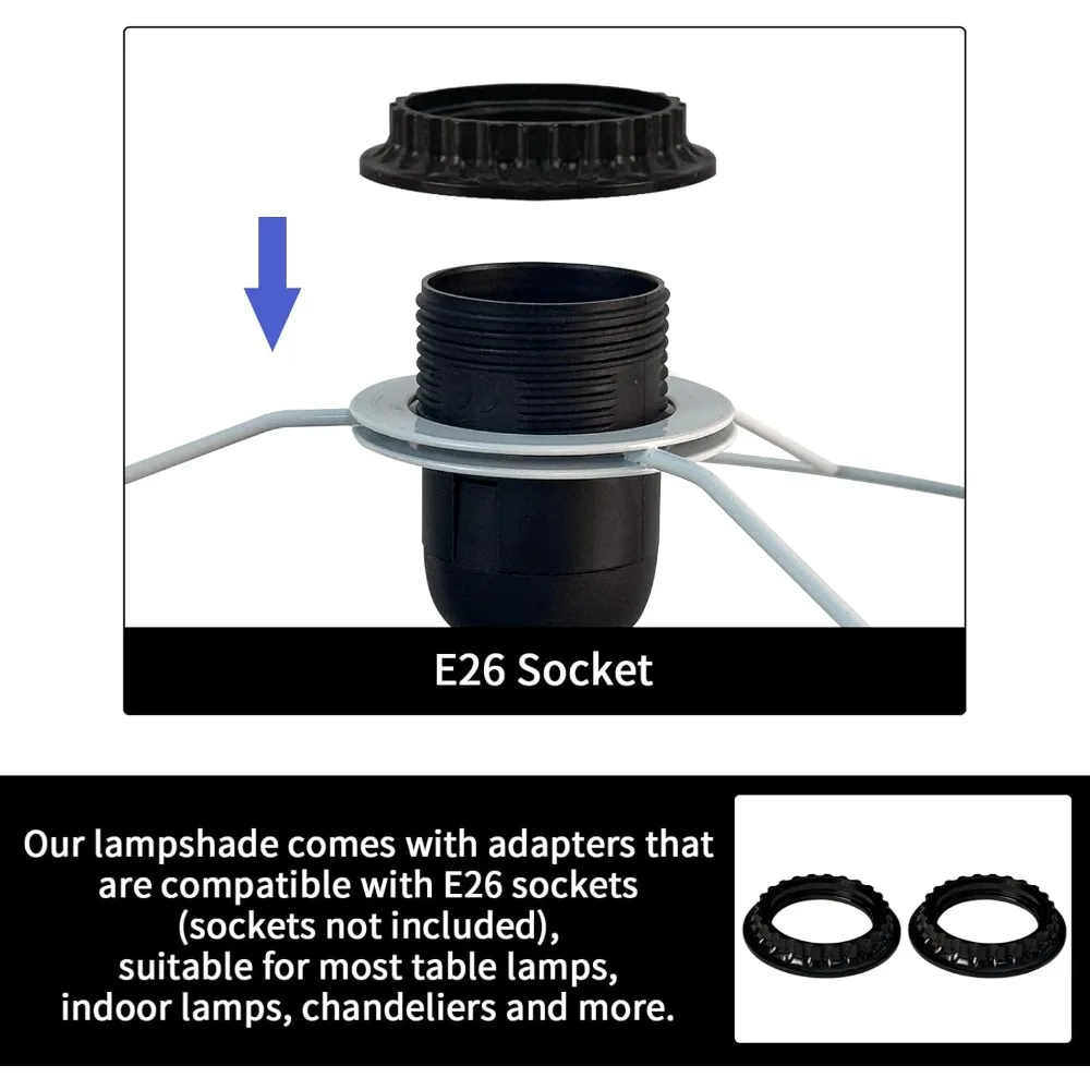 drum lamp shades set of 2, beige linen lamp shades for table lamps, 11‘’ diameter x 8.85‘’ height, replacement lampshades for e2