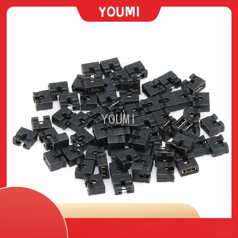 100 Buah Topi Jumper/tutup Jumper Atas Terbuka Pitch 1.27mm 2.0mm 2.54mm 1.27mm Bukaan Hitam 2.0 2.54 Pin Blok Koneksi Header