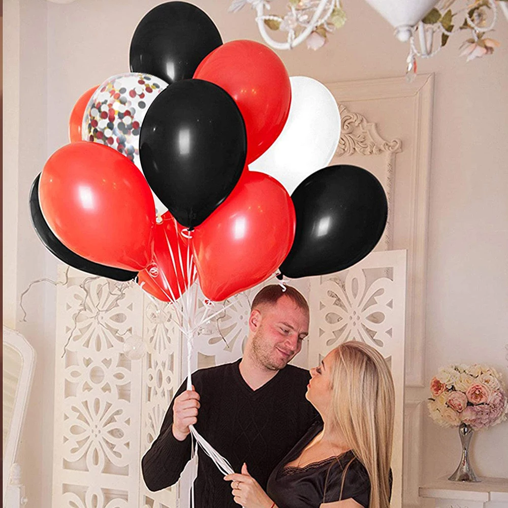 Red Black White Balloon Set Casino Party Decor Ballon Racing First Birthday Graduation Baby Shower Helium Globos Home Decoration