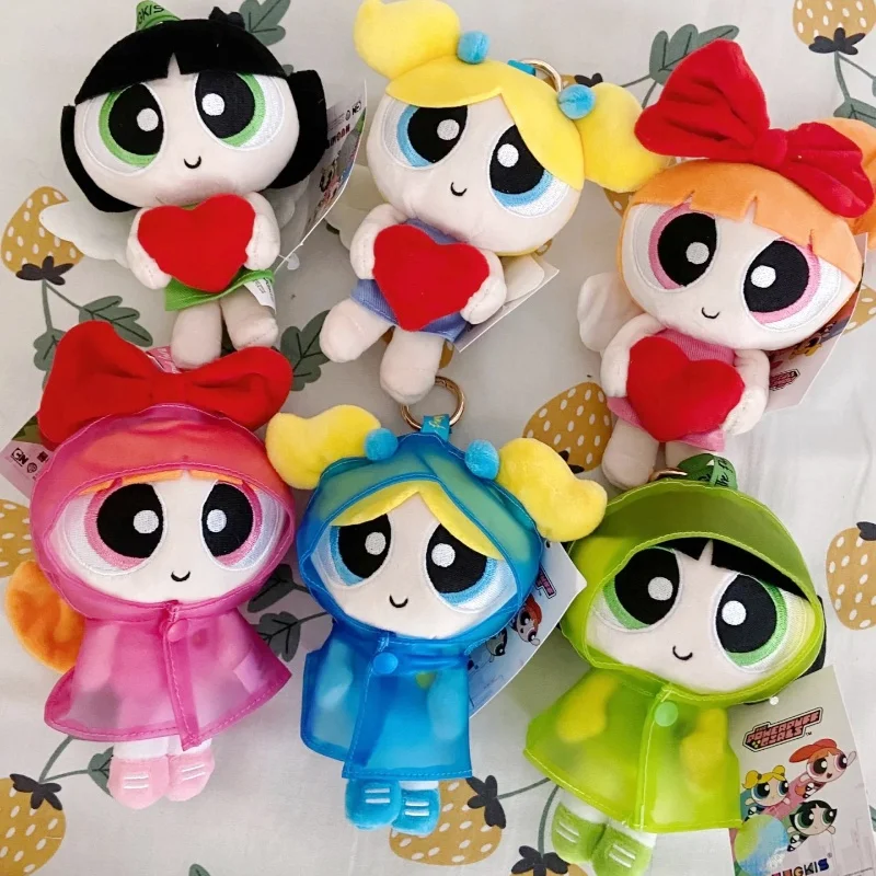 

Kawaii The Powerpuff Girls 13Cm Raincoat Series Cartoon Plush Pendant Anime Girly Heart Cute Plush Doll Keychain Girls Gift